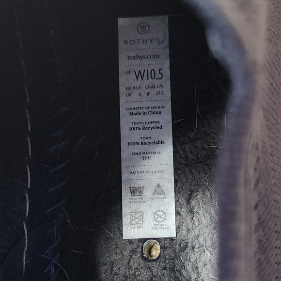 Rothys Womens Chelsea Navy Knit Recycled Textile Sneaker Booties-Size 10.5 - Picture 13 of 13